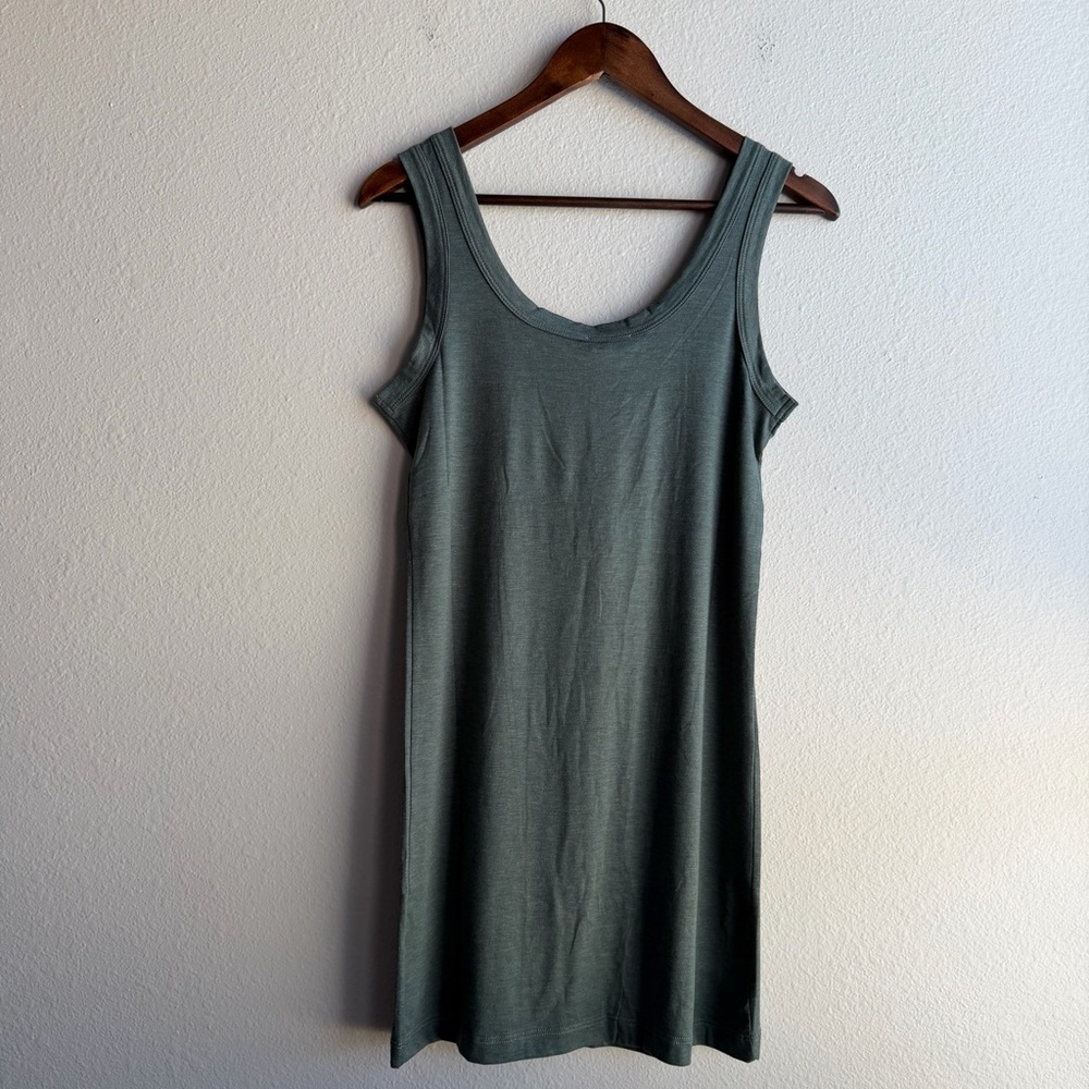 Nally & Millie Sage Green Soft Lightweight Stretchy Tank Dress Loungewear D